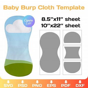 Editable Baby Burp Cloth Blank Template for Sublimation- Svg Png Canva (instant Download) - Etsy