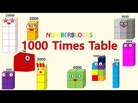 LEARN 1000 TIMES TABLE Multiplication (with numberblocks)