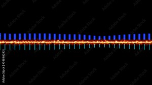 Song background intro animation with audio frequency visualizer. Digital wave and energy glowing motion sound design