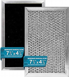 Microwave Charcoal Filter Replacement JX81C WB02X10776 – Fits GE, LG, Kenmore, 5230W1A011E 5230W1A011B 5230W1A011C – Activated Carbon Vent Filter – 4-7/8" x 7-3/4" – 2-Pack