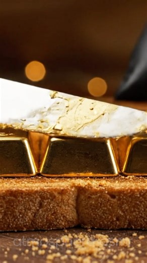 🥇 Gold ASMR – Spreading Pure Gold on Bread | Atmosphera ASMR