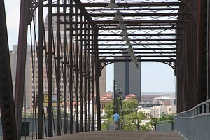 Fencing put up around part of Hays Street Bridge for safety reasons