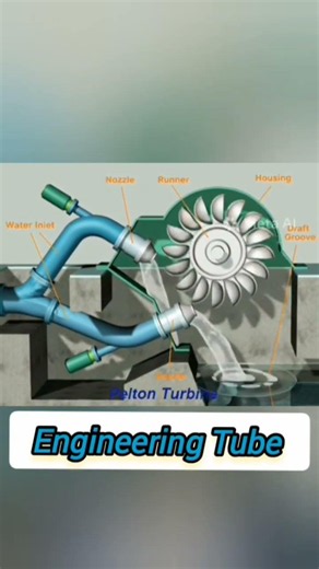 How Pelton Turbines Turn Water Into Power #Hydropower #Engineering #RenewableEnergy #Physics