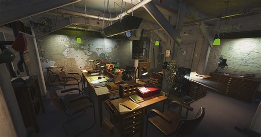 WW2 Command Room – Modular Military Interior Environment | 3D 历史建筑 | Unity Asset Store