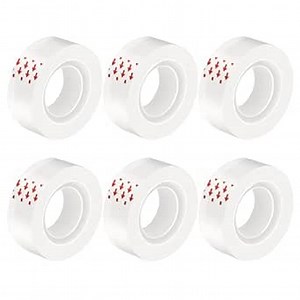 Transparent Tape Gift Wrap Tape - 6 Rolls Tearable by Hand Clear Invisible Premium All Purpose Transparent Glossy Tapes Refills for Office Desk Supplies,Home Strong Gift Wrapping,School Use