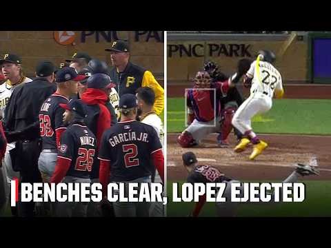 BENCHES CLEAR & Jorge Lopez ejected after pitch hits Andrew McCutchen | ESPN MLB