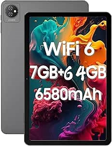 Blackview Android Tablet Tab 8WiFi, 10 Inch Tablets 7GB+64GB/TF 1TB 6580mAh, HD+IPS Display 13MP+8MP Daul Camera, Android Tablets for Kids, Wi-Fi 6 Model, BT5.0/Metal Body/GMS, Gray