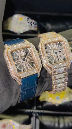 🔥 Cartier Skeleton Watches | Full Iced-Out vs Half Iced-Out Unboxing | Swan Diamond 💎✨