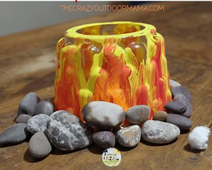 Easy and Fun GLOWING  Campfire Craft (Paper Free Upcyle They'll Love!)