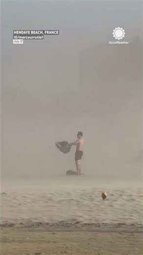 Powerful Storm Sends Beachgoers Running in France