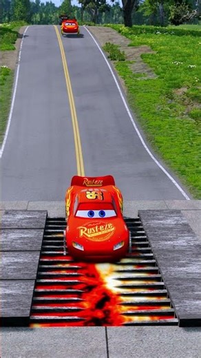 Ridiculous Rides & Funny Cars VS Bollard Spikes & Lava Pit Trap Crash in BeamNG.drive