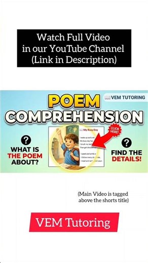 Poem Questions and Answers | Improve Comprehension Skills | VEM Tutoring