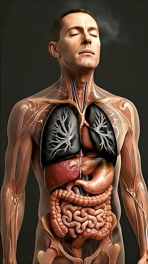 🚬🫁 Smoking Turns Lungs Black? | Anthracosis Explained in 15 Seconds | Black Lungs #shorts