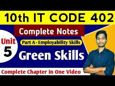 Green Skills Class 10 Information Technology Code 402 | Employability Skills Class 10 Notes