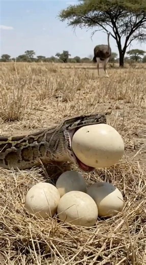Mom Ostrich DESTROYS Snake Thief! 🐍🥚💥 Epic Save!