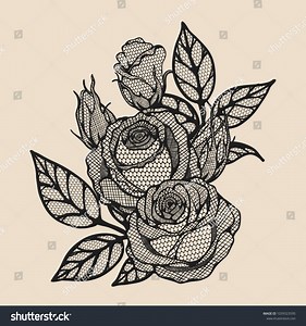 Rose Vector Lace By Hand Drawingbeautiful Stock Vector (Royalty Free) 1039323595 | Shutterstock