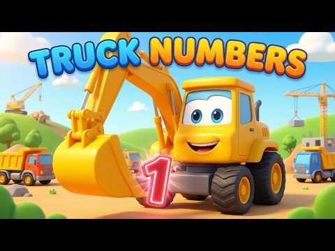 Construction Truck Song for Kids 🏗️ Learn Numbers 1-10 with Excavators | Magic Garden
