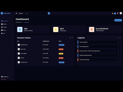 Bikin Template Dashboard Admin Modern Menggunakan HTML CSS & JavaScript - Free Source Code 💯