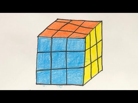 How to draw a Rubik’s cube easily.