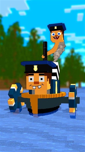 Poacher-SteveBoat escapes from PoliceBoat | Minecraft Animation #shorts