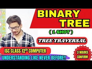 Binary tree complete explanation ISC class 12 computer Tree traversal simple explanation