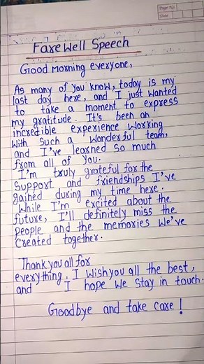 Farewell Speech 🎤Speech On Farewell in English!