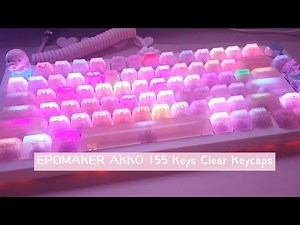 ☁️EPOMAKER AKKO 155 Keys Clear Keycaps Polycarbonate ASA Profile Transparent Set | Unboxing | pink
