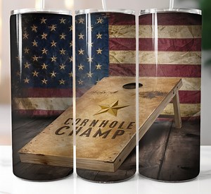 Distressed Flag Cornhole Champ 20oz Tumbler Wrap (PNG Digital Download) - Etsy