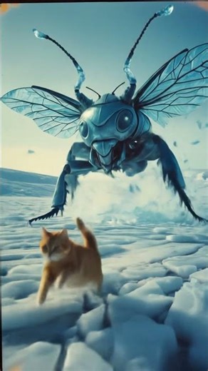 Cat’s EPIC Escape from GIANT Insects 🐱💨 | Must-See Chase! #shorts