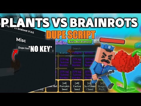 Plants Vs Brainrots Dupe Script | *NO KEY* AUTO FARM,AUTO BUY & More!