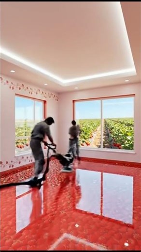 They Turned Strawberries Into a Glass Floor 😳🍓 #interiordesign