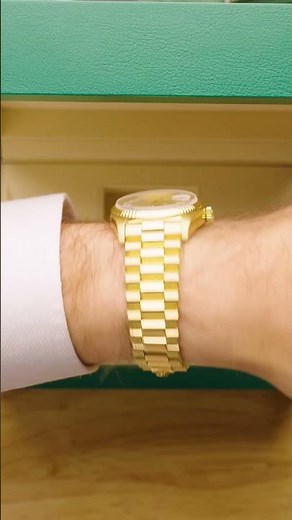 Rolex President Day-Date Yellow Gold String Diamond Dial Mens Watch 18038 l SwissWatchExpo