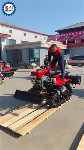 Compact Rubber Track Tractor Tiller with High Chassis #rotarytiller #tractor #cultivator #tiller