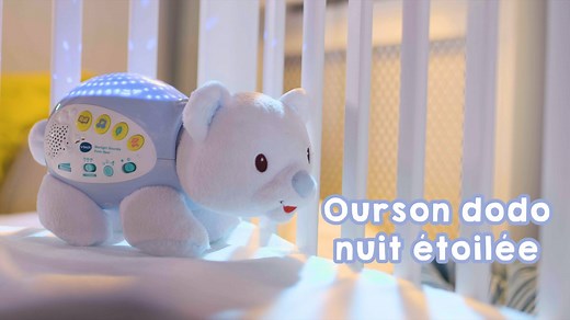 12K views · 165 reactions | [NOUVEAUTÉ] Connaissez-vous l'Ourson dodo nuit étoilée ?  Toute douce, cette jolie veilleuse musicale accompagne bébé dans son sommeil et projette même un décor féérique au plafond ✨ Pour la découvrir, c'est par ici ➡ https://goo.gl/7cx33e | VTech Jouets | Facebook