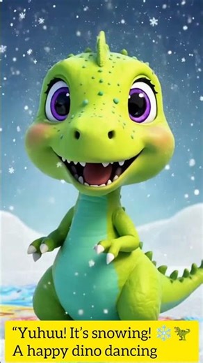 dino Snowing day #kidsvideo #babydino #kidstv #dino #viral #funforkids #fyp