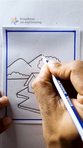 50K views · 523 reactions | Scenery Drawing With A Pencil | Easy Drawing Tutorial #rongdhonuartanddrawing #art #shorts | Rongdhonu Art and Drawing | Facebook