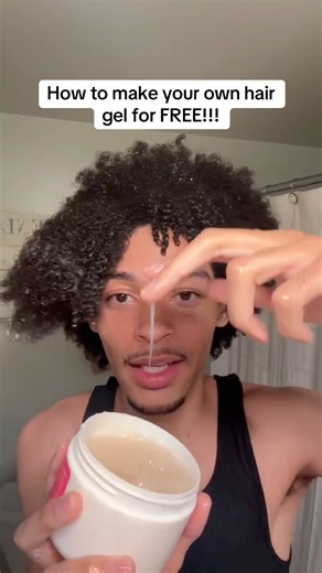 How to make your own hair gel for FREE!!! 5 sec tutorial!! #diy #hairgel #curlyhair #coilyhair #fyp