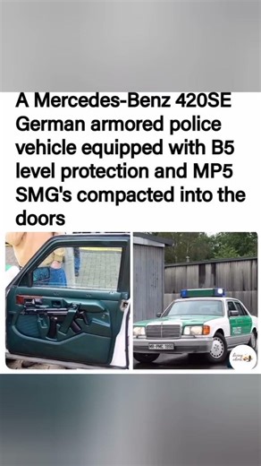🛡️😳🔫🚔 Mercedes 420SE: B5 armored & MP5s in the doors. German police don't play.#shorts