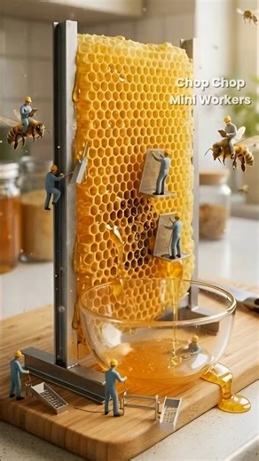 MINI WORKERS HARVEST PERFECT HONEY! 🐝🍯 | #tiny #satisfying #funny #miniworld #donuts #brainrot