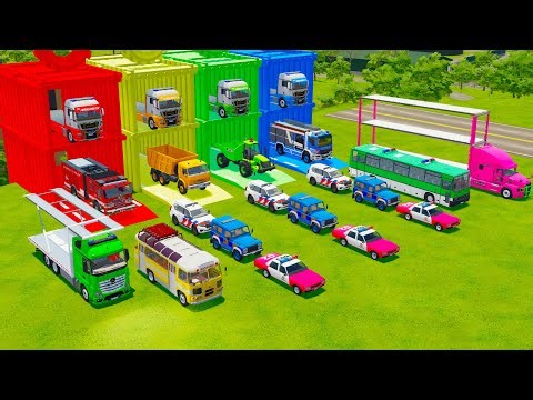 ALL EMERGENCY AND POLICE VEHICLES, DUMP TRUCKS, MINIBUS TRANSPORT TO GARAGE - FS22