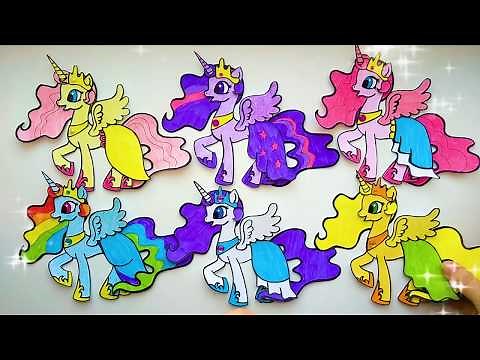 Papercraft My Little Pony Mane 6 Alicorns - making colorful dresses and hairstyles Paper craft ideas