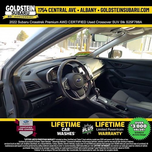 2022 Subaru Crosstrek Premium AWD CERTIFIED Used Crossover SUV Stk S25F788A