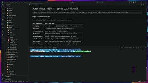 Squad SDK and OpenTelemetry to Aspire Dashboard | Brady Gaster