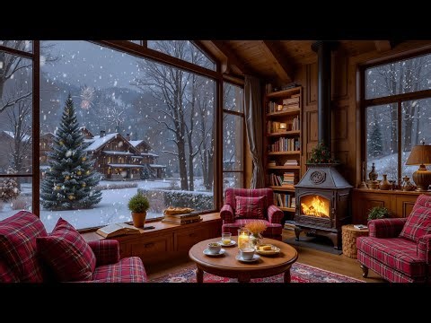New Year’s Eve Winter Coffee Shop 🎉 Smooth Piano Jazz & Fireworks View for Relax, Study & Work