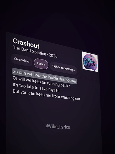 Crashout 🎧🎶 song by The Band Solstice #lyrics #music #vibe_lyrics841 #foryou #fyp