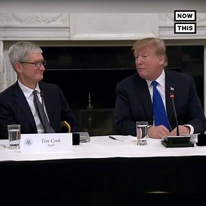President Trump just called Tim Cook 'Tim Apple' to his face | NowThis Impact