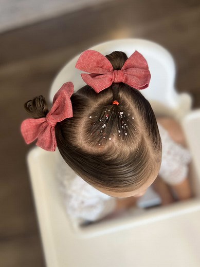 Adorable Toddler Pigtails for Valentine's Day