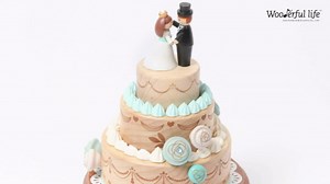 WOODERFUL LIFE Music Box Wooden | Musical Box Couple Wedding Cak | 1036645 | Hand Made Adorable Collectible Love Wedding Gift from Sustainable Forest | Plays - Lovers Concerto