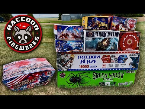 TRYING A BOATLOAD OF NEW RACCOON FIREWORKS!