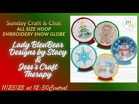Designs by Juju Embroidery Snow Globe